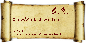 Ozsvárt Urzulina névjegykártya